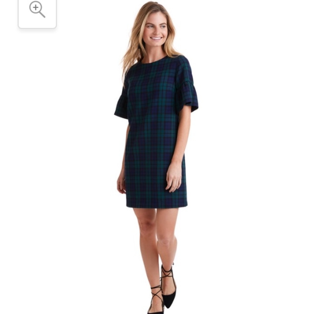 Vineyard Vines Blackwatch Flutter Sleeve Dress